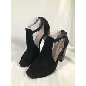 Antonio Melani Black Leather Tortoise Block Heels Womens US 11 M EU 43 UK 8.5